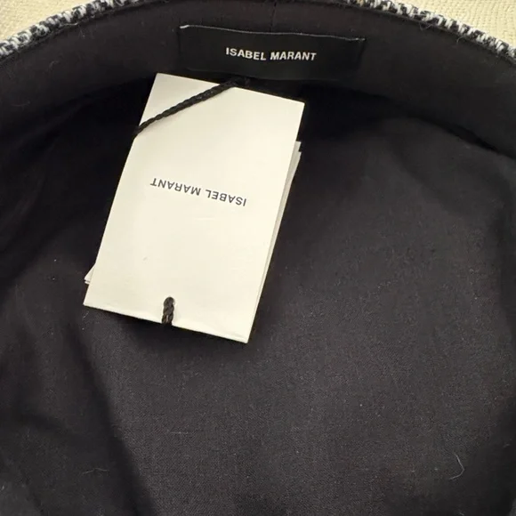 NWT Isabel Marant Evie Black and Gray Wool Herringbone Cap Casquette 57 Isabel Marant Evie wool-blend hat Isabel Marant main image 3
